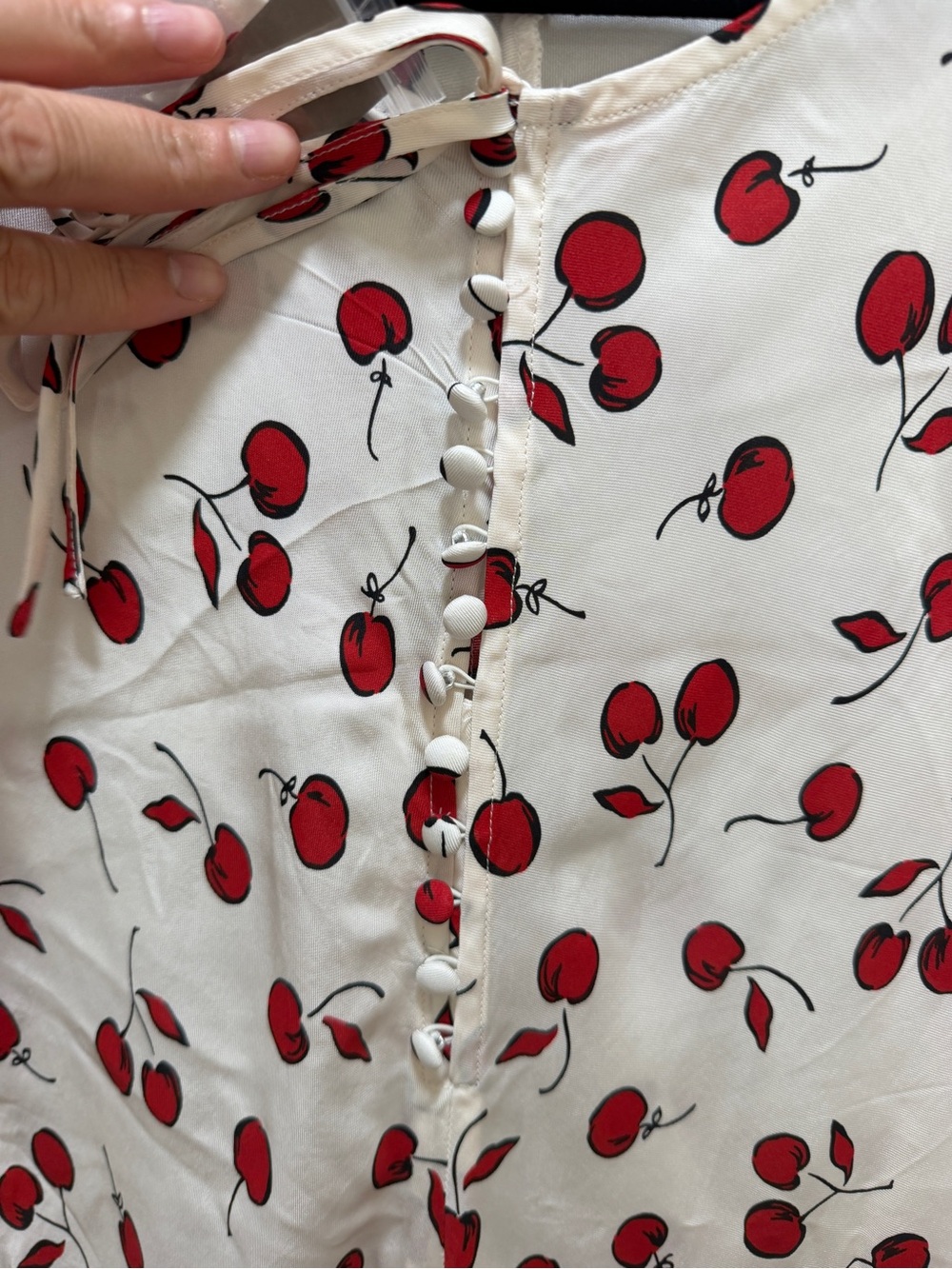 NWOT J. Crew White Maxi Dress with Red Cherry Print - Picture 8 of 11